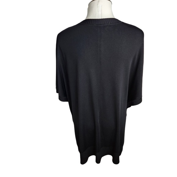 Exclusively Misook Woman Cinch Tie Waist Cardigan Women's Plus Size 2X Black - Picture 8 of 14